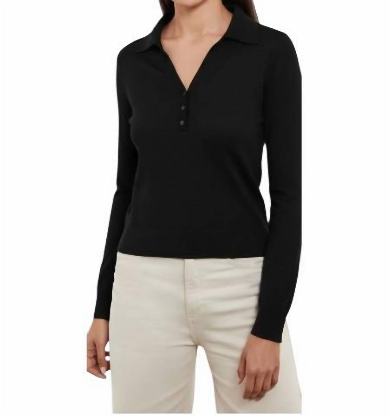 &Isla - Serena Stitch Polo Neck Top