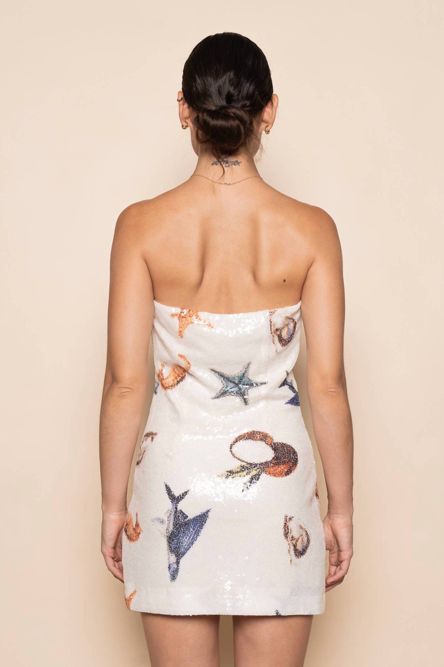 Fore Collection - Beach Strapless Sequin Mini Dress