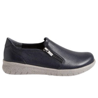 Ziera Women's Senan Casual Slip-on in ink tumble leather - women's flats - detail view