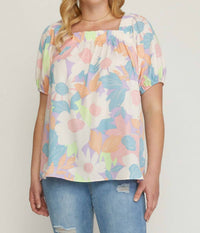 entro Floral Square Neck Blouse in multi - women's blouse - view 7
