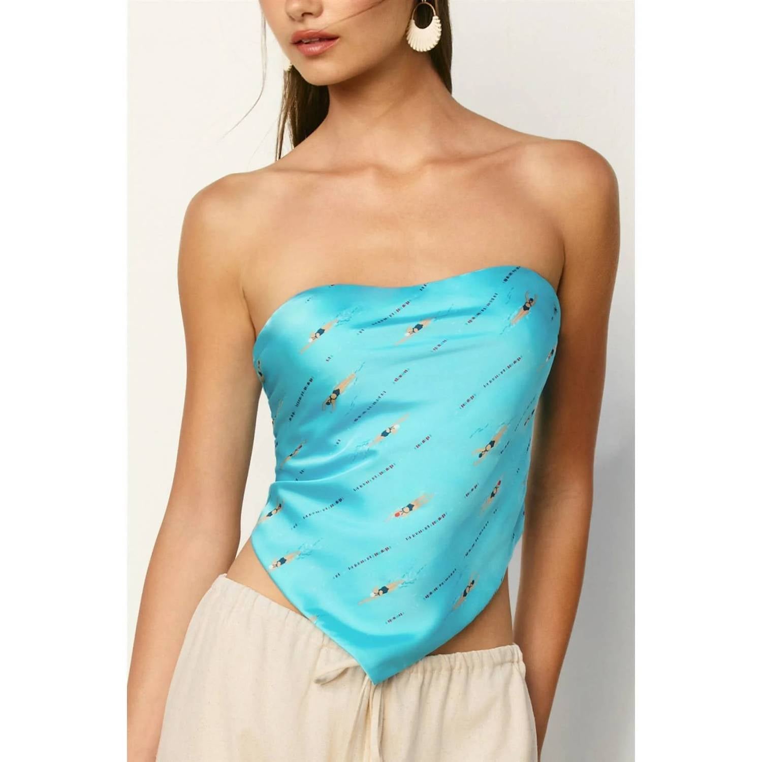 Dress Forum - Azure Escape Strapless Handkerchief Top