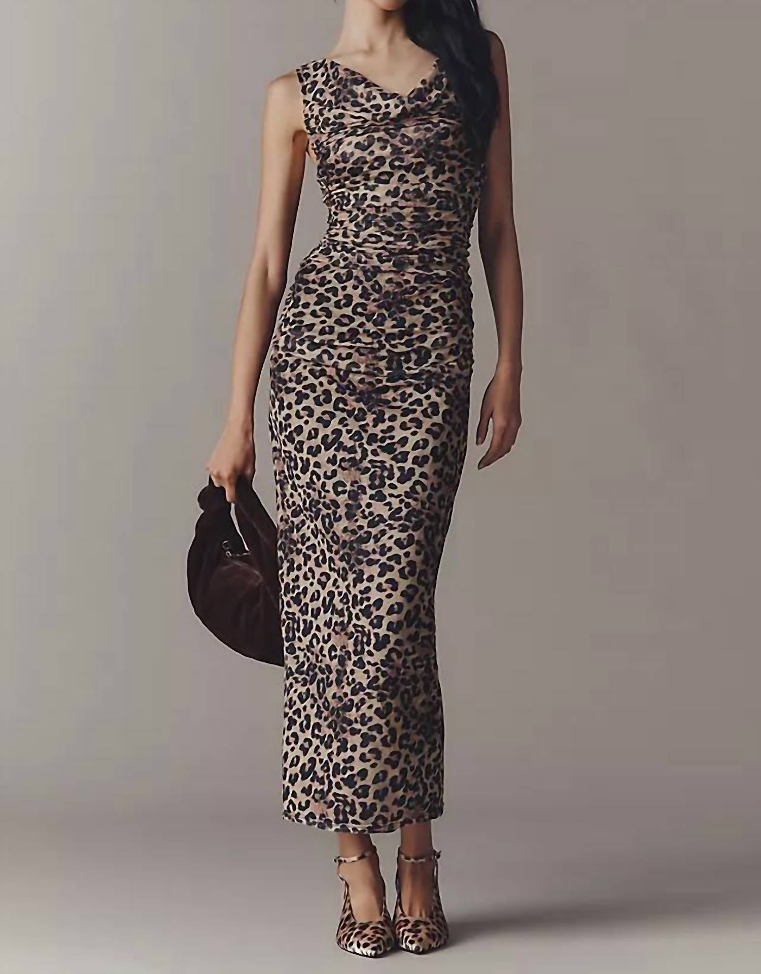 Bishop + Young - Natasha Cowl Neck Ruched Midi Dress