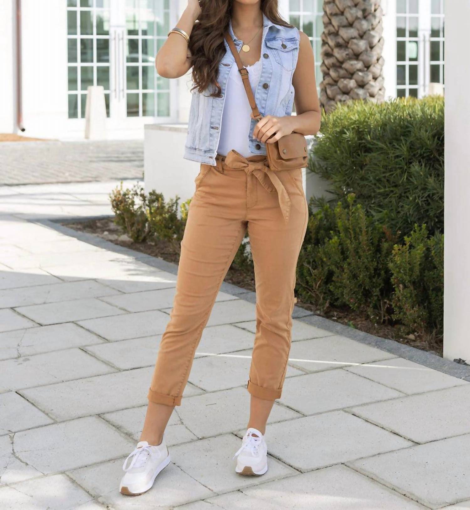 Grace and Lace Straight Leg Sueded Twill Pants in dijon - women's pants