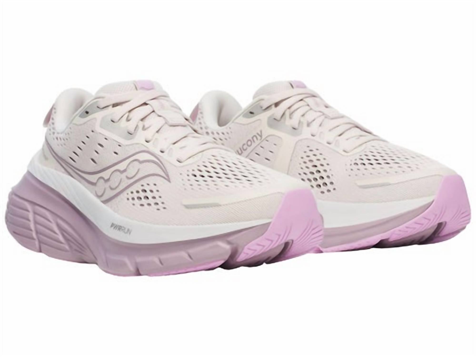 SAUCONY Women's Guide 18 Running Shoes in moon quail 1 - women's shoe - detail view