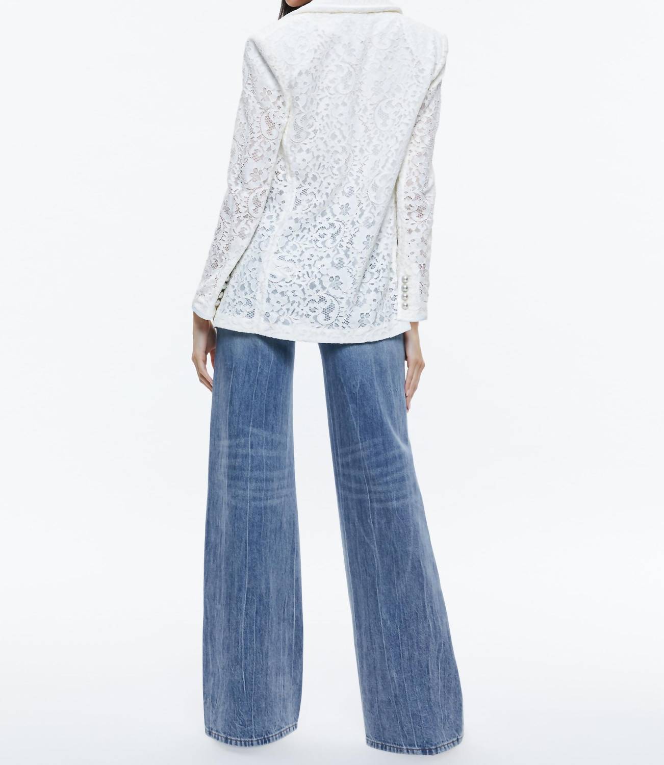Alice + Olivia - Judith Sheer Lace Notch Blazer