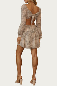 CUTOUT CHIFFON BABYDOLL MINI DRESS
