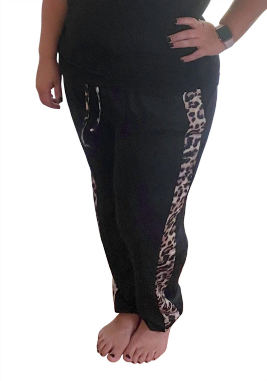 Shirley Stone - Leopard Trimmed Jogger