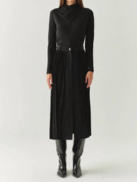 Exquise - Florence Mixed Material Denim Skirt