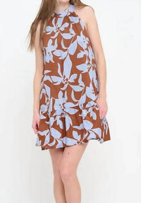 Meet Me In Santorini - Rosey Haze Halter Dress