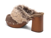 CHOCOLAT BLU Women's Fadia Clog Heels in dark brown suede - women's heels - alternate view