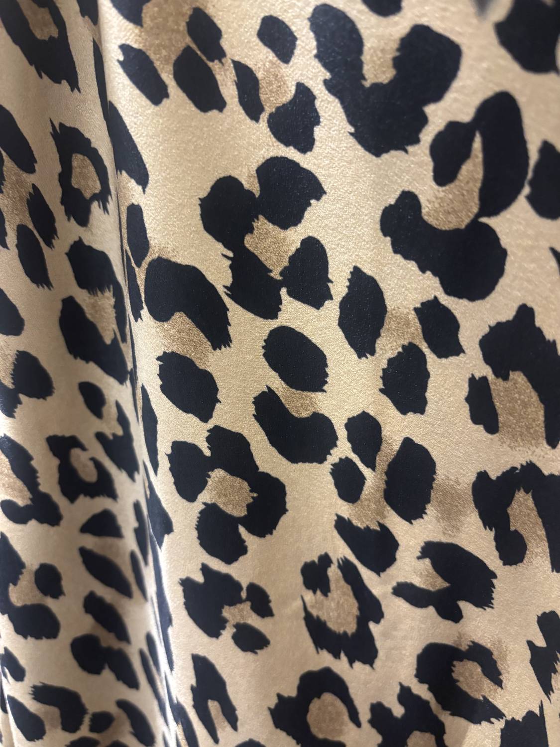 KLd. Signature Polyester Maxi Skirt in leopard - women's skirt - detail view
