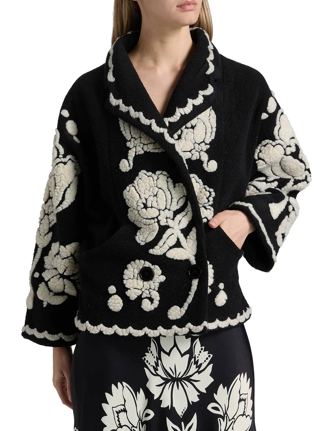 Farm Rio - Floral Arabesque Fleece Coat