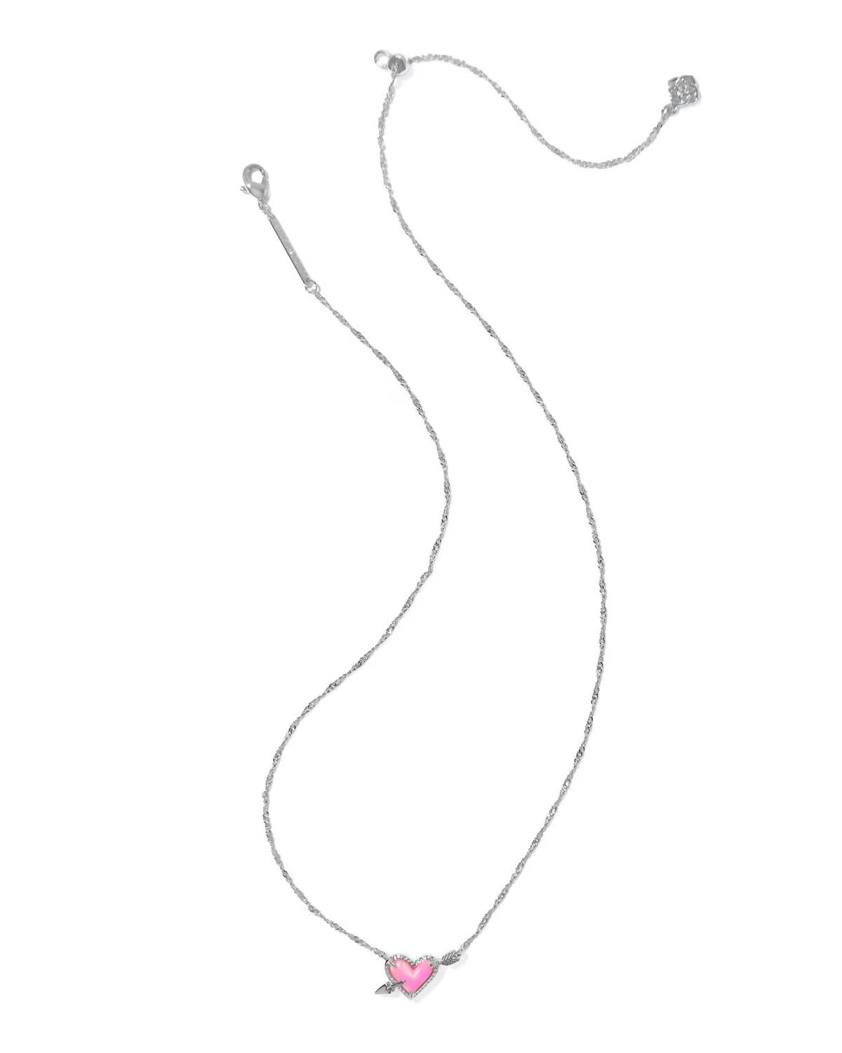 Kendra Scott - Women's Ari Heart Arrow Silver Short Pendant Necklace