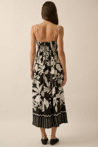 Promesa - Tropical Print High Waist Fit & Flare Maxi Dress