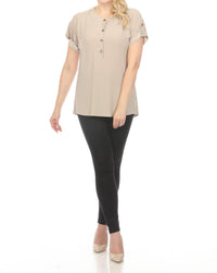 Joseph Ribkoff - Henley Roll-tab Sleeves Tunic