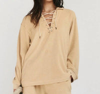 The Great. - Micro Terry Lace Up Tunic