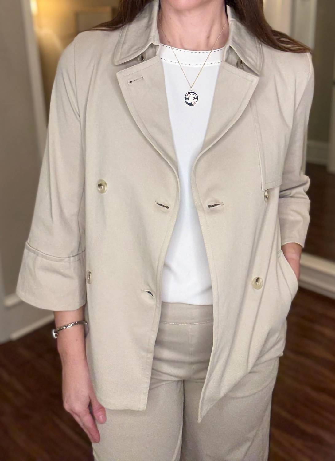 Lysse Dakota Cropped Trench Coat in beige - women's jacket - view 4