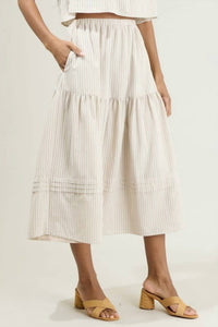 Sugarlips - Everlanes Striped Flores Midi Skirt