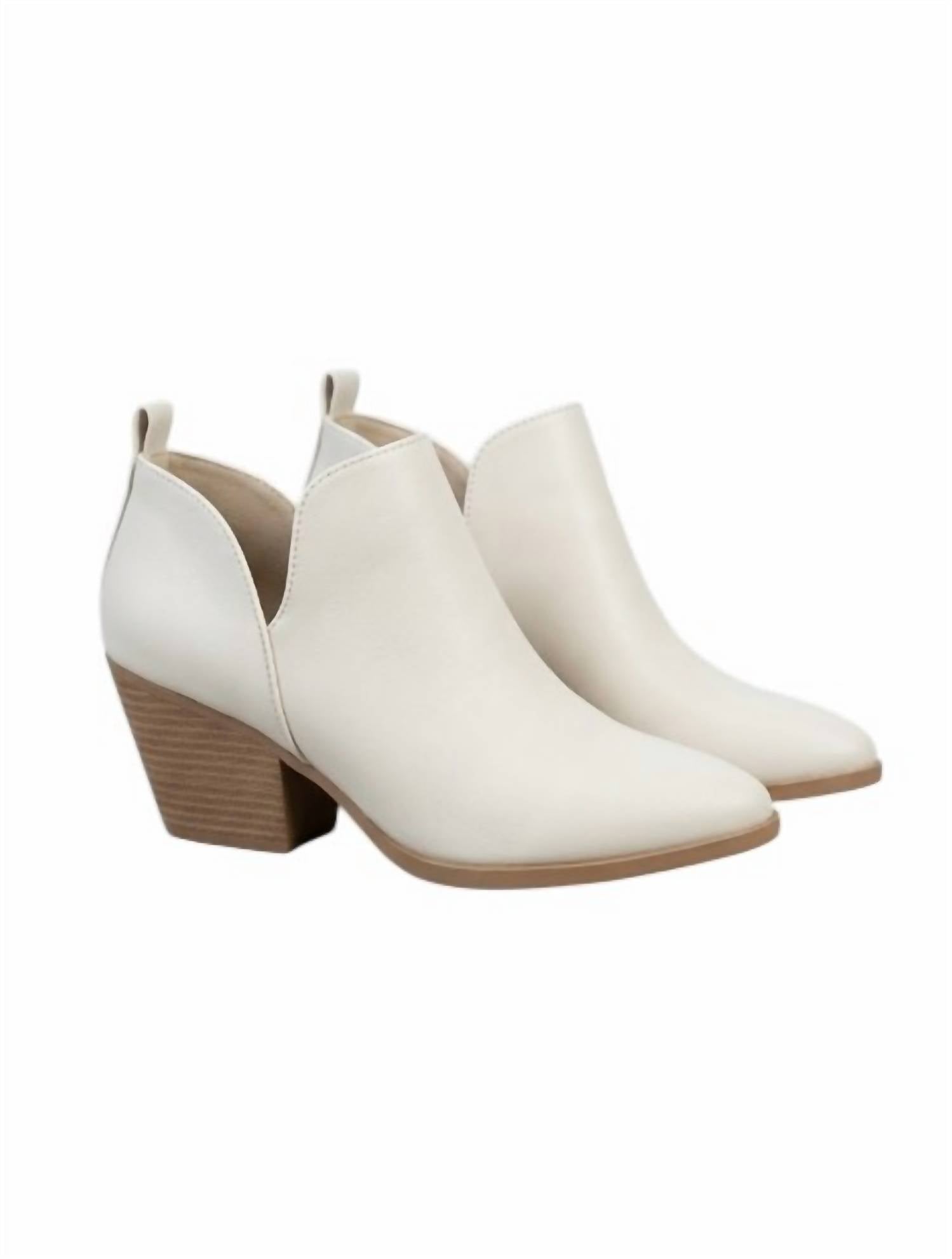SODA Women's Casual Booties in off white - women's shoe