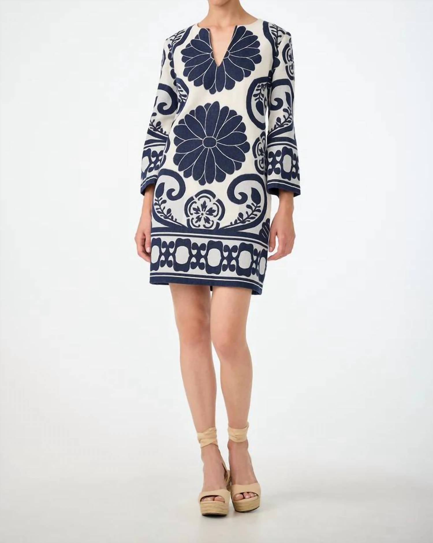Trina Turk - Clip Jacquard 3/4 Sleeve Dress