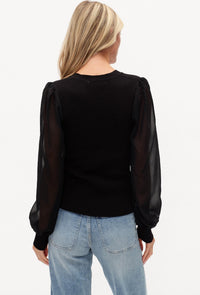 Six/Fifty - Celeste Mixed Media Sweater Top