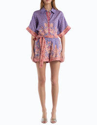 CHRISTY LYNN Iris Filigree Lola Short in purple - women's shorts