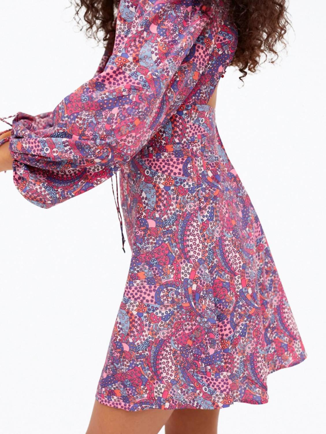 For Love & Lemons - TONYA OPEN-BACK LONG SLEEVE MINI DRESS