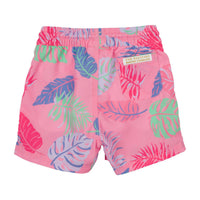 The Beaufort Bonnet Company Boy's Tortola Swim Trunk in caicos canopy park city periwinkle - kids' item - detail view