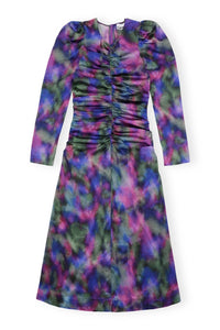 Ganni - Silk Satin O-neck Midi Dress