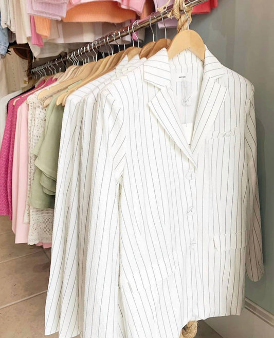 Women's Pinstripe Blazer Jacket