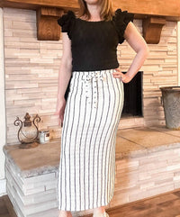 Bailey Rose - Eyelet Stripe Maxi Skirt