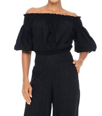 SOLE Leah Off The Shoulder Top in black - women's shirt