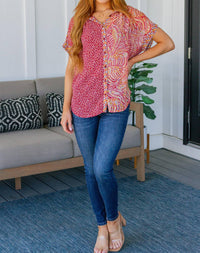 Jodifl - No Competition Mixed Print Button Down