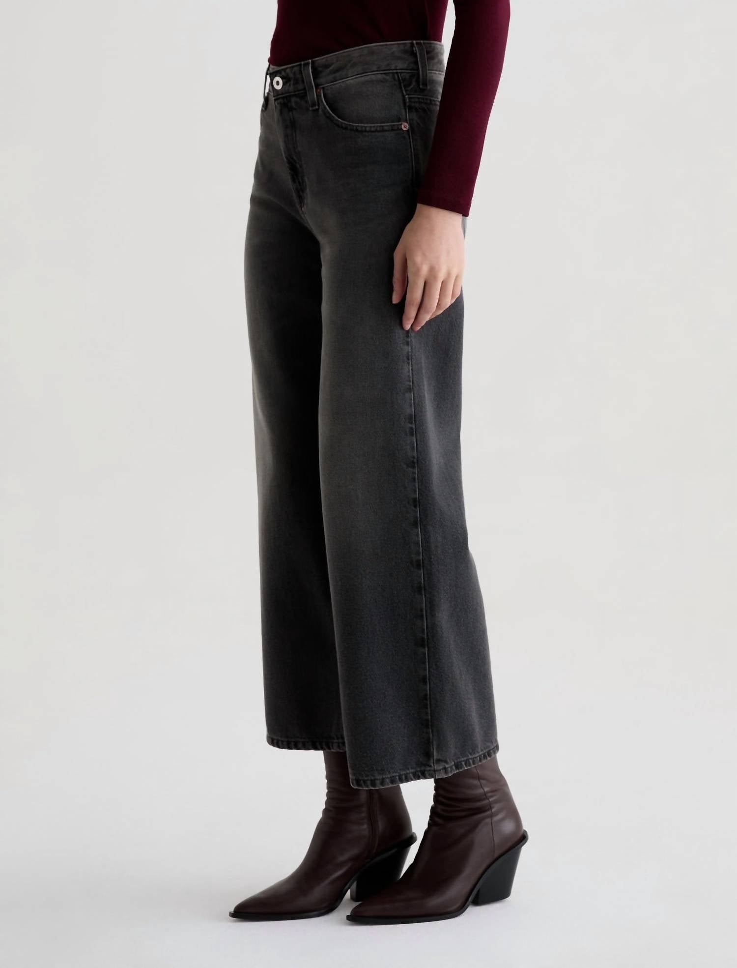 AG Jeans Saige Wide Leg Crop Jeans in overnight - women's jeans - view 4