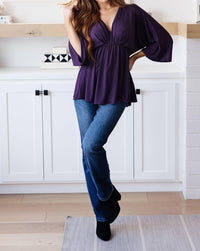 White Birch - Love On The Line V-Neck Peplum Blouse