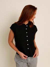 Things Between Cult Sleeveless Cardigan in black - women's cardigan - view 4