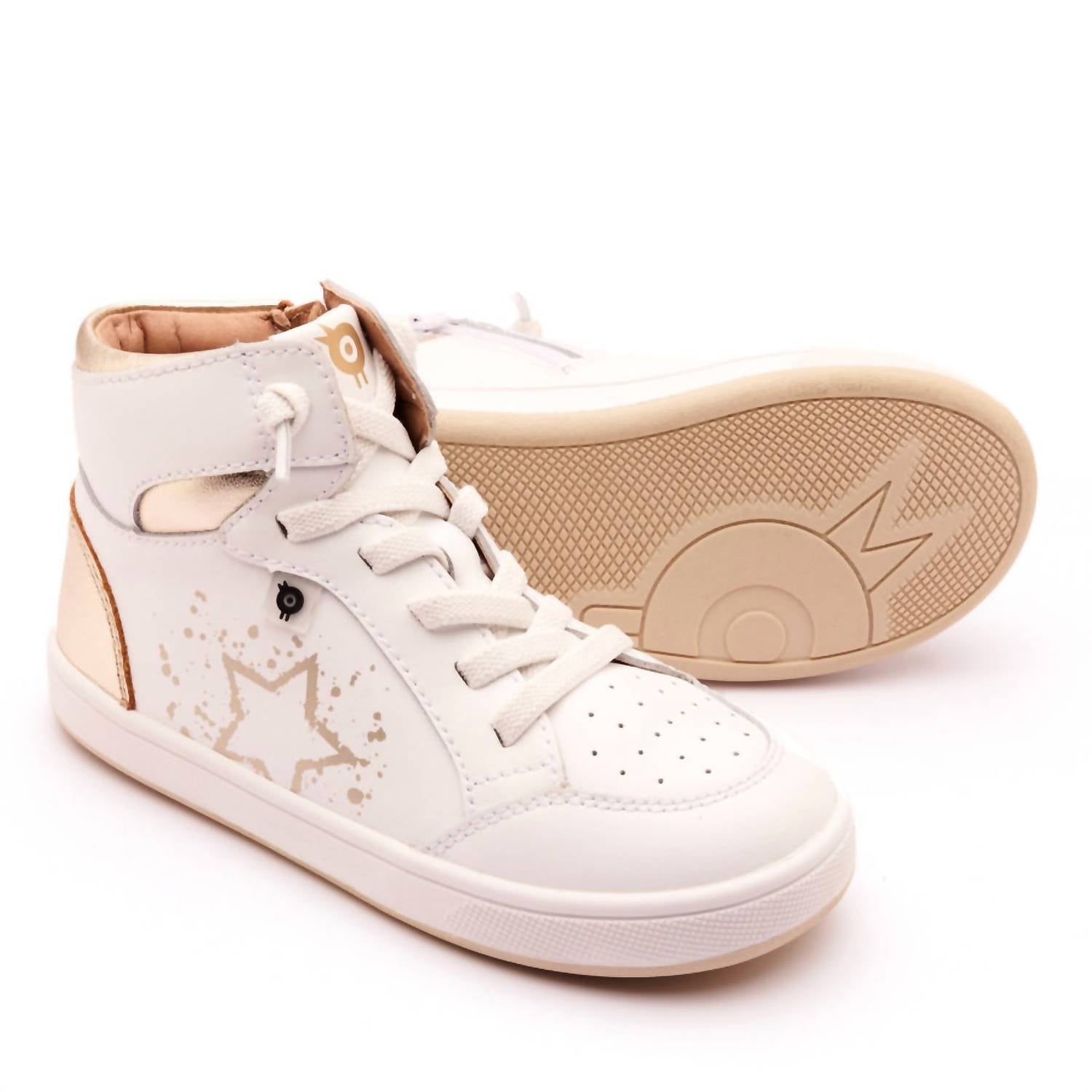 Oldsoles - Girls High Splash High Top Leather Sneakers
