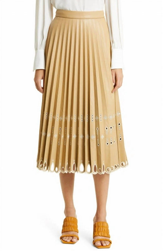Jonathan Simkhai - Harden Laser-cut Vegan Leather Midi Skirt