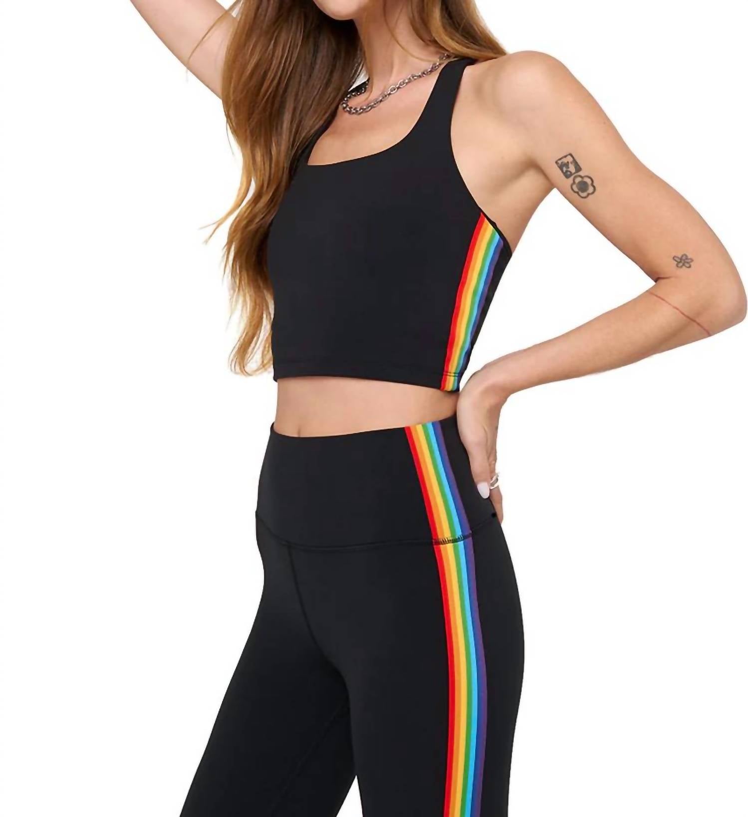 Spiritual Gangster - Rainbow shakti crop tank