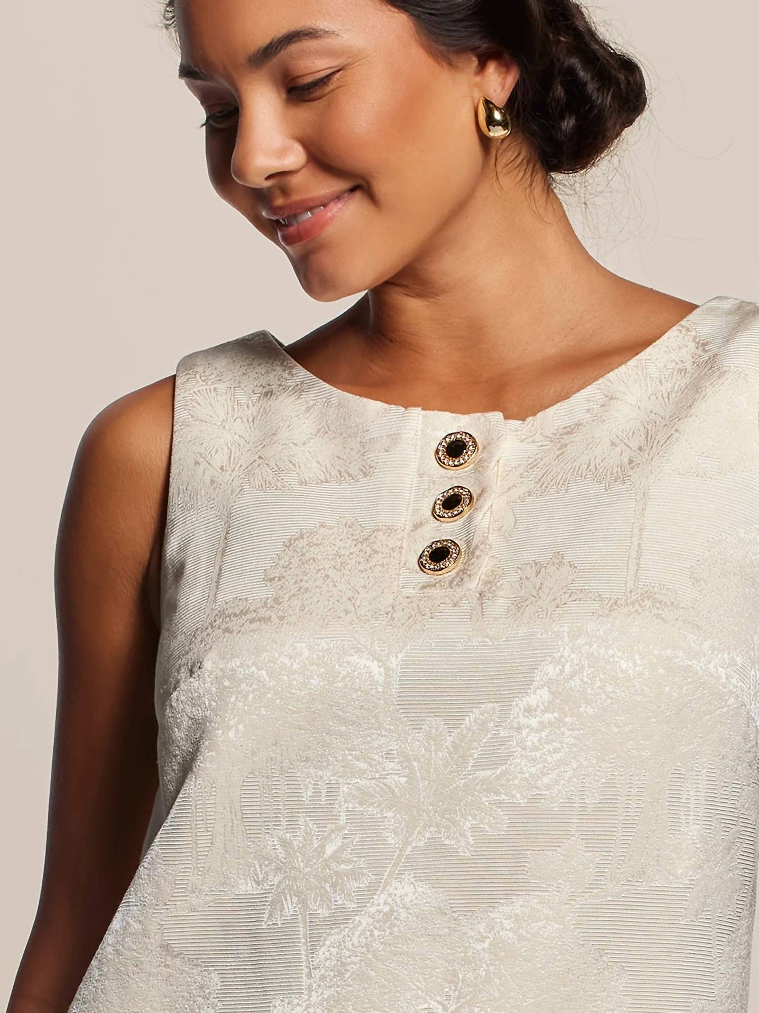 TORI RICHARD For Trees Jacquard Gigi Dress in shell - women's dress - alternate view