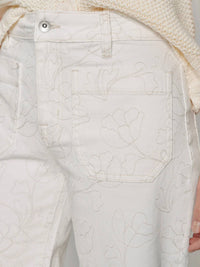 Sanctuary - Embroidered Marine Crop Wide Leg Jeans