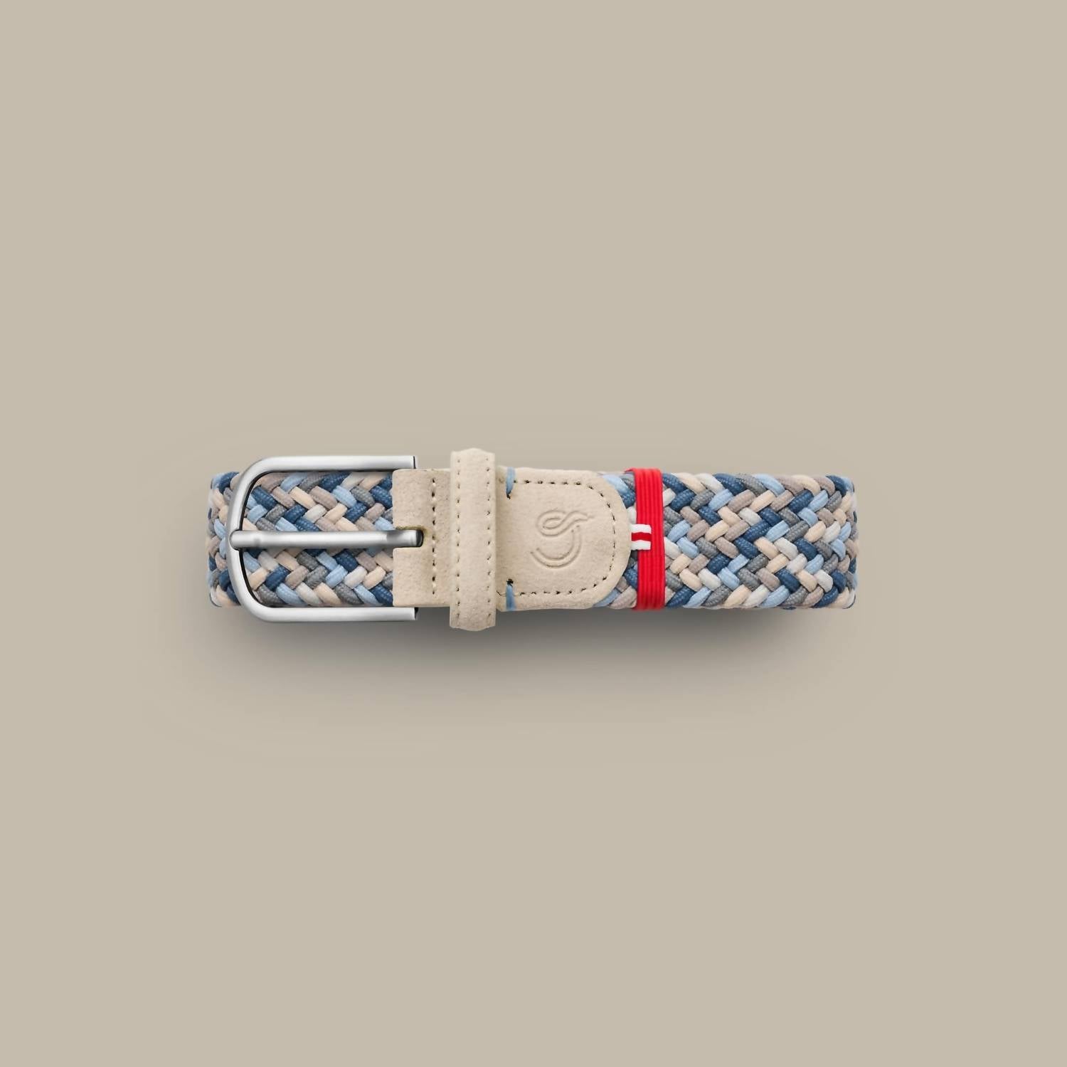 La Boucle Men's Santa Barbara Belt in blue beige - men's accessory