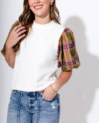 Thml - Plaid Perfection Puff Sleeve Top