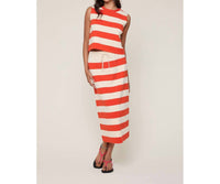 WISHLIST STRIPED KNIT SKIRT in guava cream - women's skirt - view 4