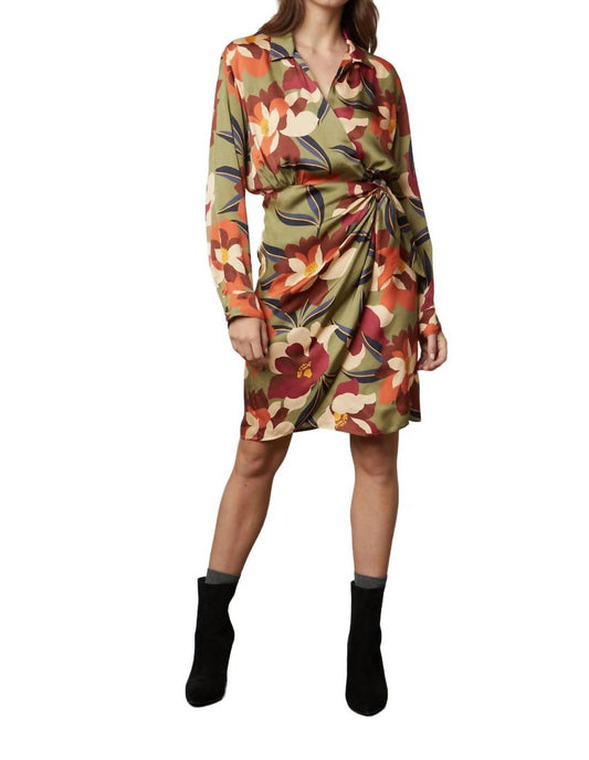 Janey Printed Satin Dress