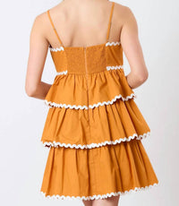 Peach Love Scalloped Edges Mini Dress in orange - women's dress - alternate view
