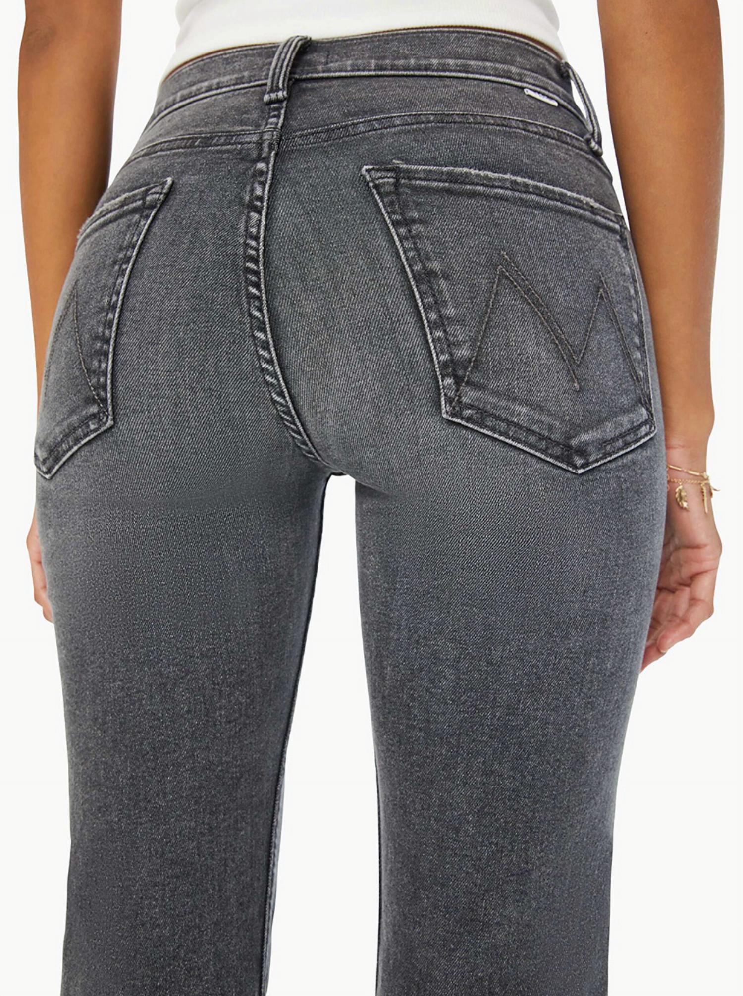 Mother Mid Rise Rider Skimp Straight Leg Jeans in i hate snakes - women's jeans - view 4