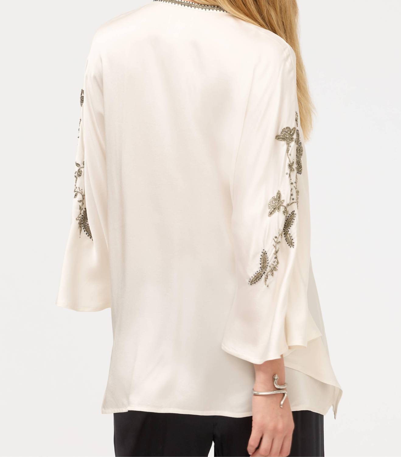 Johnny Was LA JOLLA KAFTAN TOP in winter white - women's blouse - view 4