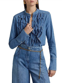 Twp - Patti Ruffled Denim Jacket