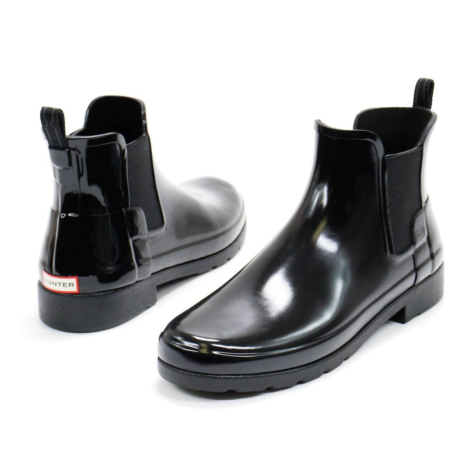 HUNTER Women's Original Refined Chelsea Gloss Rain Boots in black - women's shoe - view 5